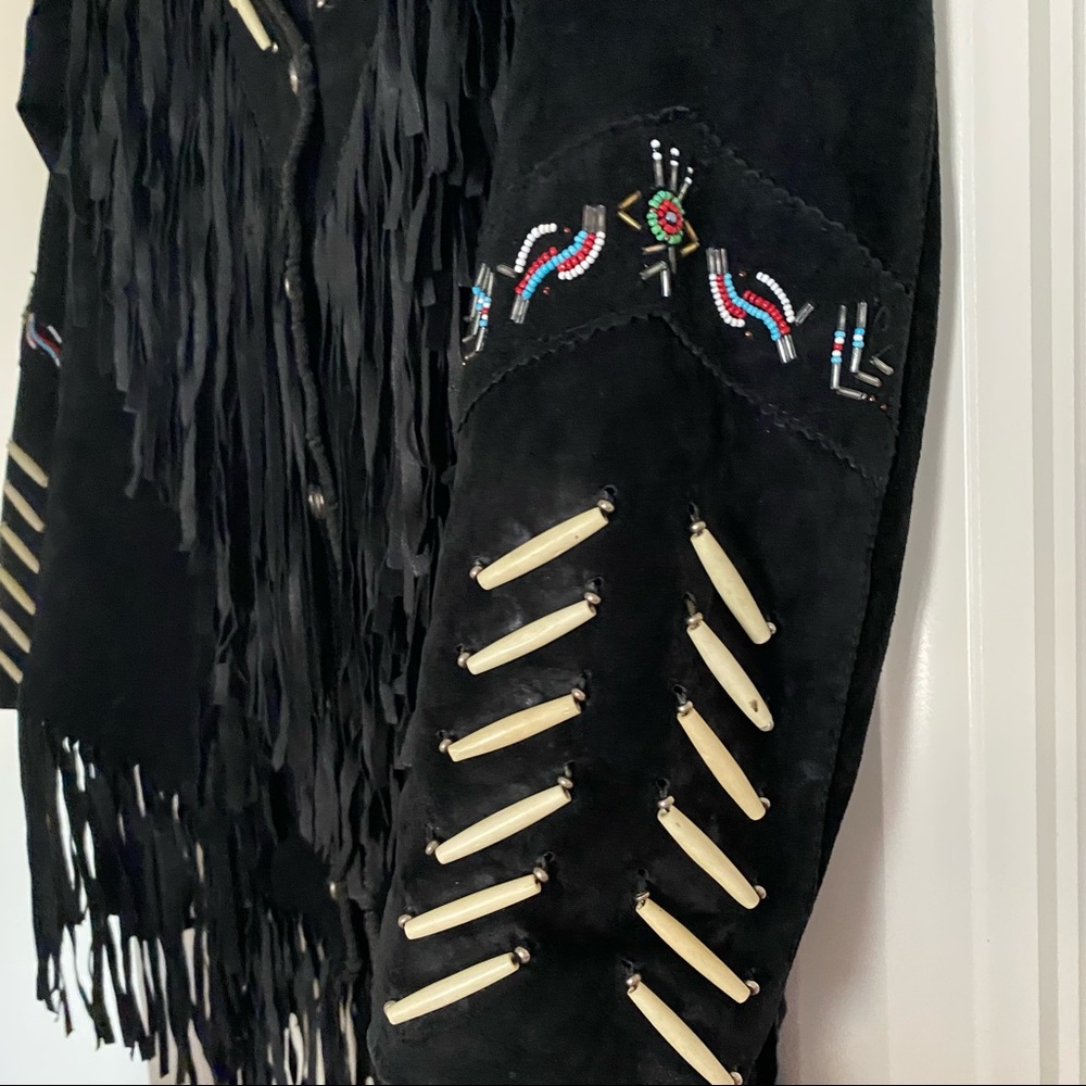 A.M. Bernardo suede fringe motorcycle jacket
